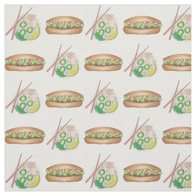 Tecido Galinha Comida vietnamita Pho Pork Banh Mi Sandwic (Modelo)