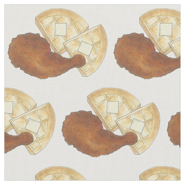 Tecido Galinha e Jantar Waffles, Comida de Soul Clássica (Detalhe)