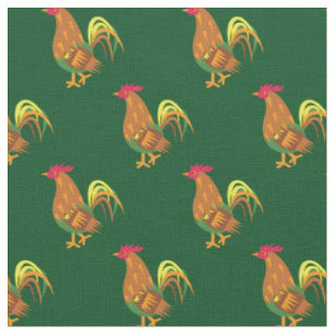 Tecido Galo de Frango Bonito Crianças Bebê Verde