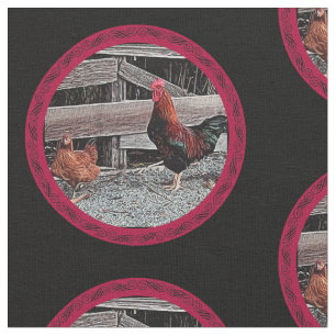 Tecido Galo Majestoso com Hen