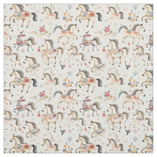 Tecido Galopando Carrossel: Cavalo Whimsy