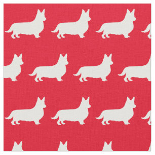 Tecido Galsh Corgi Silhouette Pet Pembroke Red