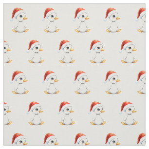 Tecido Ganso Bebê Natal Festivo Fofo com Chapéu de Papai 