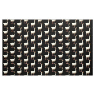 Tecido Ganso branco - preto