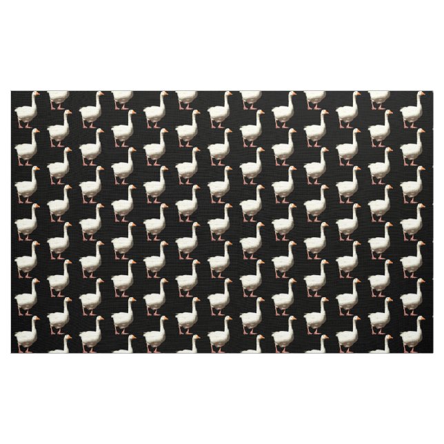 Tecido Ganso Branco - Preto (Jarda)