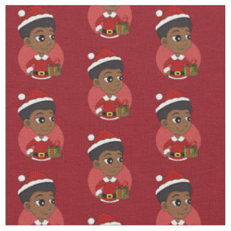 Tecido Garota de Natal com um desenho afro