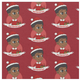 Tecido Garota de Natal com um desenho afro