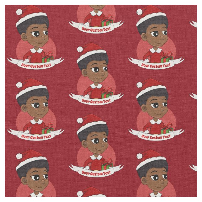 Tecido Garota de Natal com um desenho afro (Detalhe)