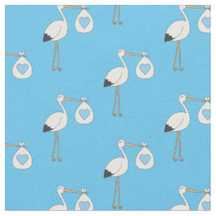 Tecido Garoto Azul de Enfermeiro Cute Stork