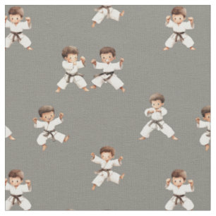 Tecido Garotos de karatê esporte infantil hobby