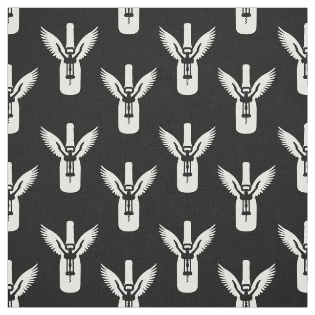 Tecido Garrafa de vinho com Asas e Cortiça (Modelo)