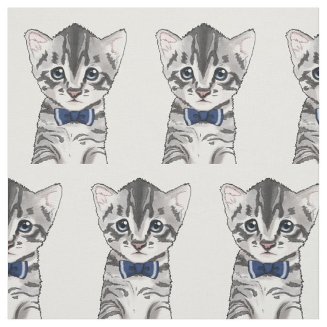 Tecido Gatinho bonito do gatinho do gato com arco (Modelo)