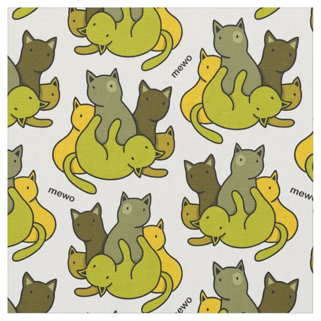 Tecido Gatinhos de oliveira (Detalhe)