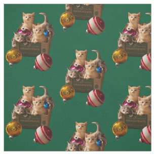 Tecido Gatinhos na Caixa de Ornamento