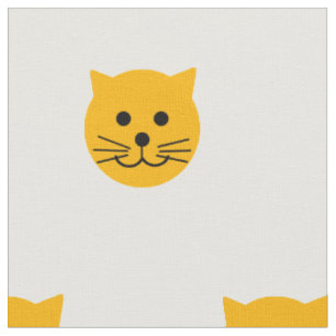 Tecido Gato amarelo fofo