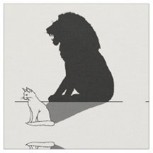 Gato com sombra de leão