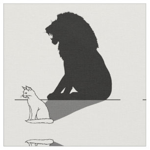 Tecido Gato com sombra de leão