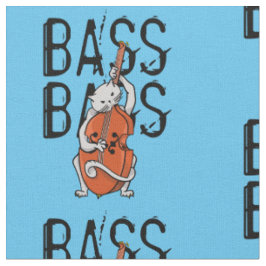 Tecido Gato de cinza tocando um bass duplo ou Cello