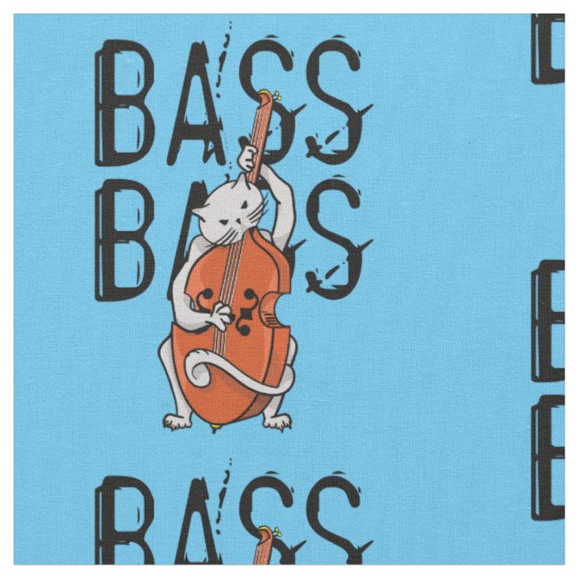 Tecido Gato de cinza tocando um bass duplo ou Cello (Detalhe)