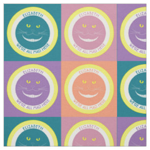 Tecido Gato de sorriso de Cheshire das cores Pastel da