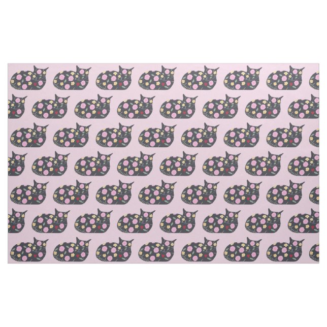 Tecido Gato Decorado com Plantas Gatos Podem Comer - Teci (Fat Quarter)