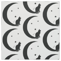 Gato, estrelas, e lua