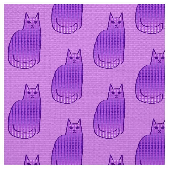 Tecido Gato, orquídea e roxo modernos do meio século (Modelo)
