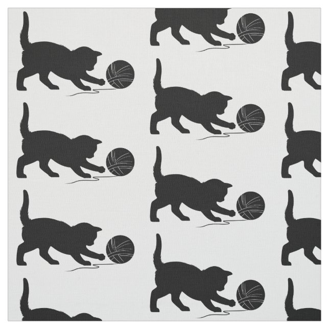 Tecido Gato que joga com uma bola do fio (Modelo)
