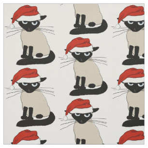 Tecido Gato Siamese do papai noel
