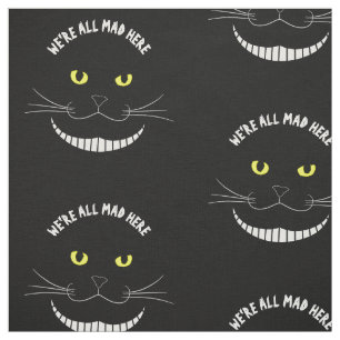 Tecido Gato transparente de sorriso de Cheshire com olhos