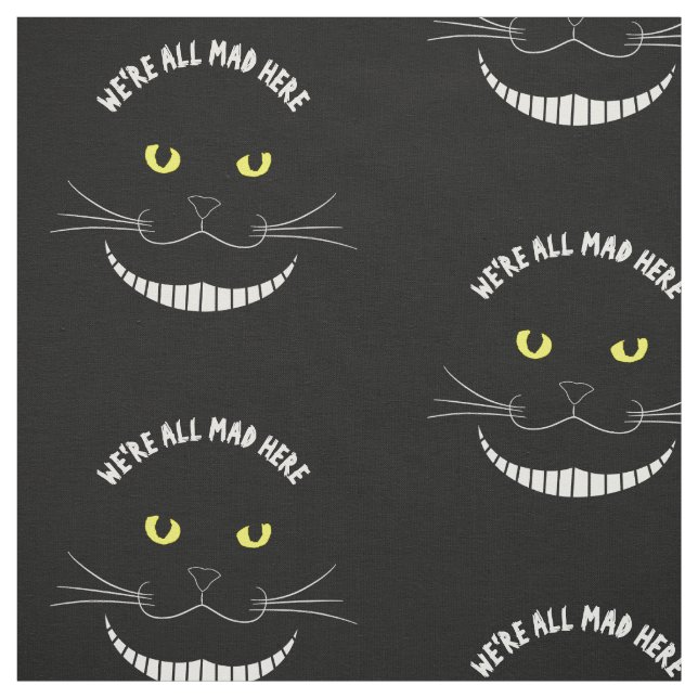 Tecido Gato transparente de sorriso de Cheshire com olhos (Modelo)
