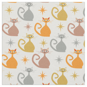 Tecido Gatos Atômicos Coloridos de Meio século com Impuls