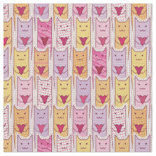 Tecido Gatos bonitos com corações Loving