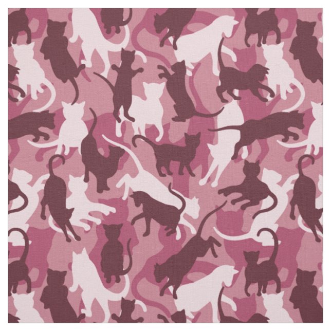 Tecido Gatos Camuflagem Rosa (Modelo)