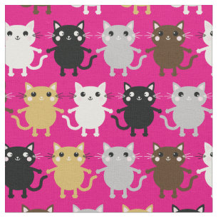 Tecido Gatos De Cartoon Gatos De Bebê Nurserrinho Salão