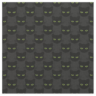 Tecido Gatos verdes - olhos em fundo de grafite