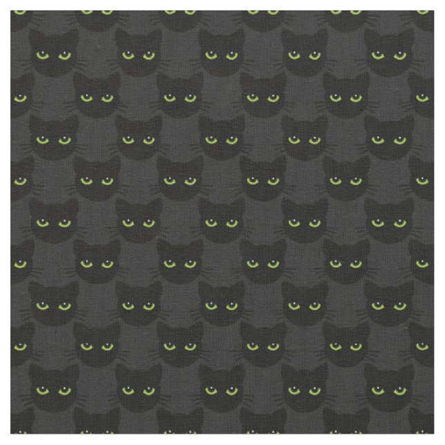 Tecido Gatos verdes - olhos em fundo de grafite (Detalhe)