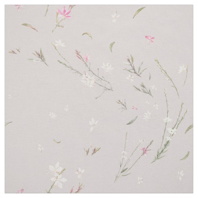 Tecido Gaura Floral Aguarela Rosa Suave (Modelo)