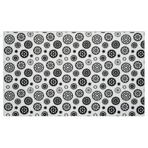 Tecido Gears Pattern 070819 - Black on White (Padrão de e