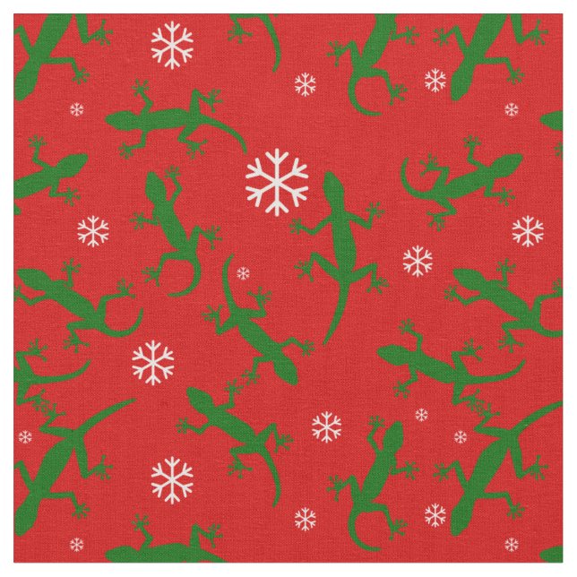 Tecido geckos, flocos de neve do natal (Detalhe)