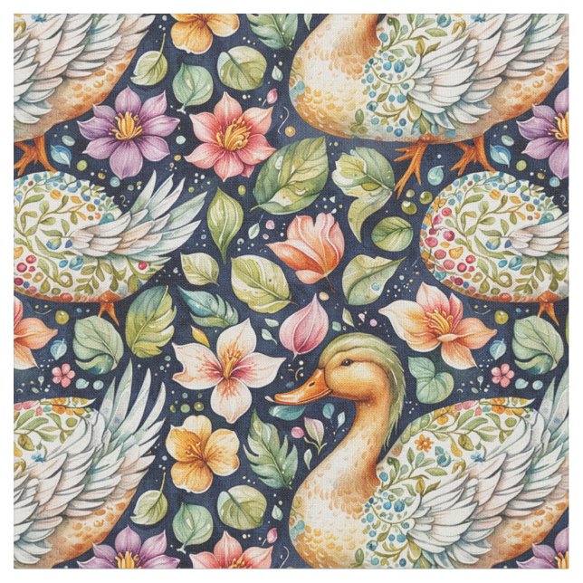 Tecido Geese, Seamless pattern, Leaves design, Nature art (Detalhe)