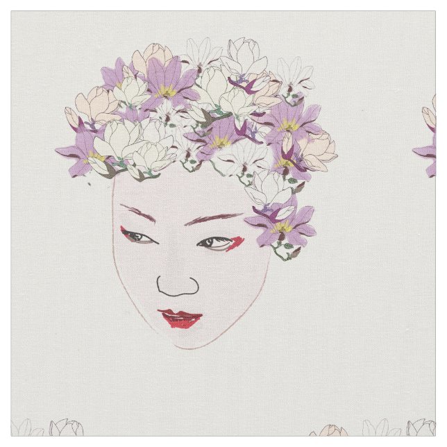 Tecido Geisha FLowers (Detalhe)