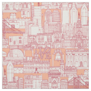 Tecido Geléia de pêssego de Philadelphia toile