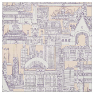 Tecido Geleia de pêssego violeta de Chicago