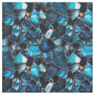 Tecido Gemstones Azuis Escuros