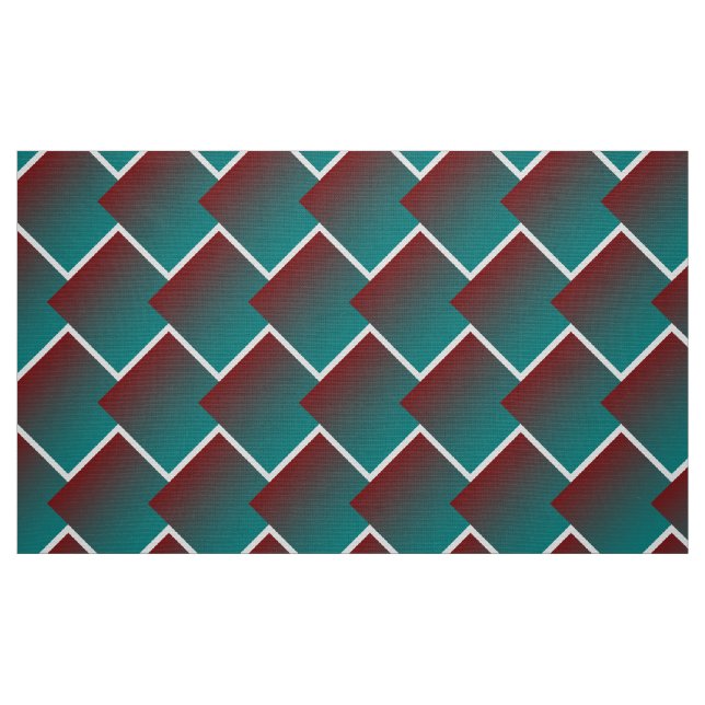 Tecido Geométrica de burgundy branco em teal (Fat Quarter)