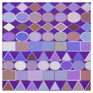 Tecido Geométrica Tribal Moderna, Ametist Roxo e Taupe