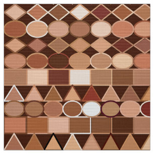 Tecido Geométrica Tribal Moderna, Castanho-Chocolate e T