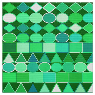 Tecido Geométrica Tribal Moderna, Emerald Green e Aqua