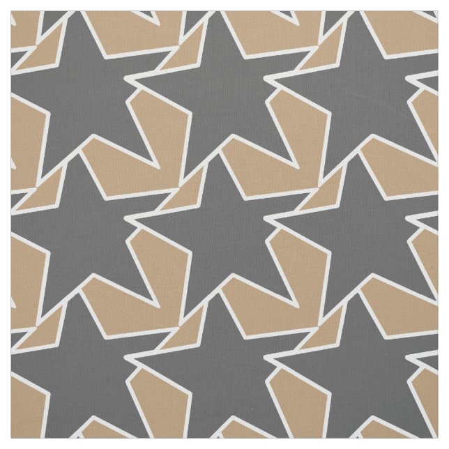 Tecido Geométrico das Estrelas Modernas - esticada e cinz (Modelo)